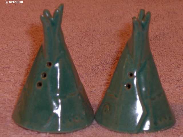 Teepee shakers glazed turquoise